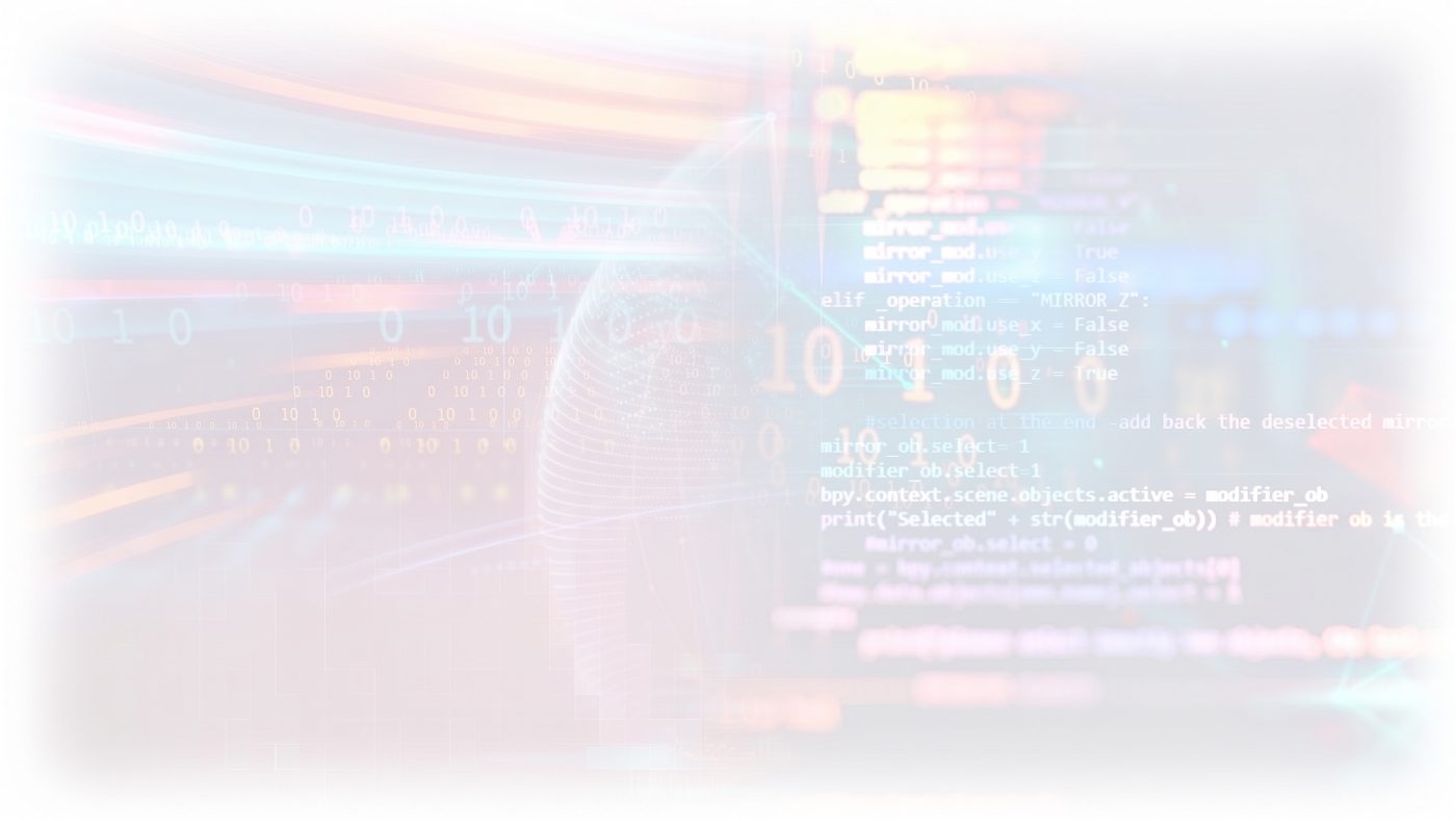 Lines of code and streams of data on screen